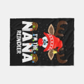 Christmas Matching I'm The Nana Reindeer フリースブランケット (正面(横))