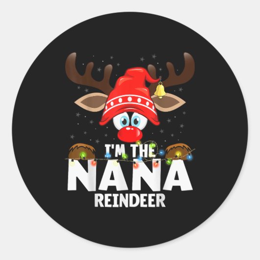 Christmas Matching I'm The Nana Reindeer  ラウンドシール (正面)