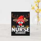 Christmas Matching I'm The Nurse Reindeer  カード (黄色い花)