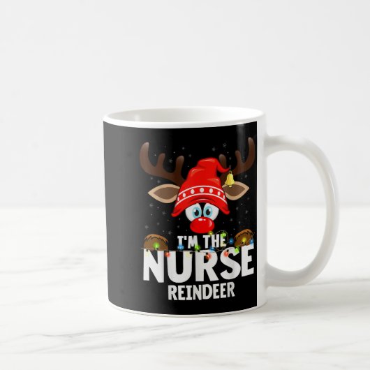 Christmas Matching I'm The Nurse Reindeer コーヒーマグカップ (右)