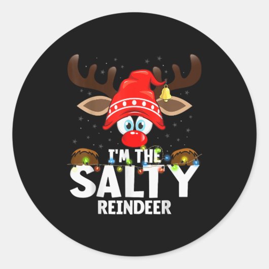 Christmas Matching I'm The Salty Reindeer  ラウンドシール (正面)