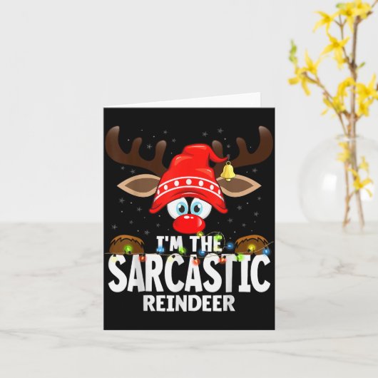 Christmas Matching I'm The Sarcastic Reindeer  カード (黄色い花)