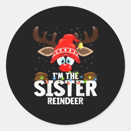 Christmas Matching I'm The Sister Reindeer  ラウンドシール (正面)