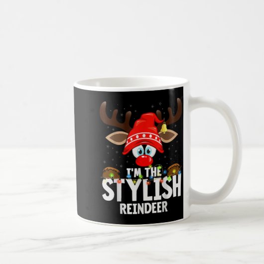 Christmas Matching I'm The Stylish Reindeer コーヒーマグカップ (右)
