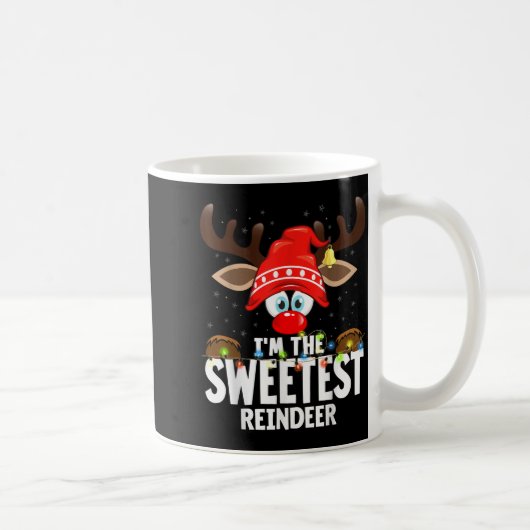 Christmas Matching I'm The Sweetest Reindeer  コーヒーマグカップ (右)