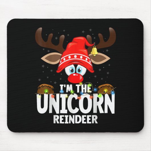 Christmas Matching I'm The Unicorn Reindeer マウスパッド (正面)
