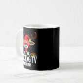Christmas Matching I'm The Watching Tv Reindeer コーヒーマグカップ (正面左)