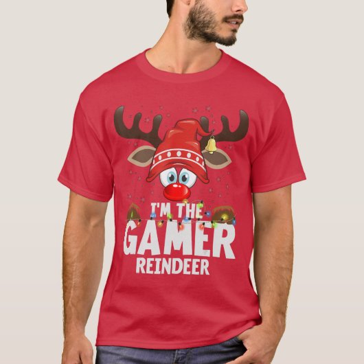 Christmas Matching Imhe Gamer Rein girl Tシャツ (正面)
