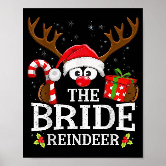Christmas Matching The Bride Reindeer Family  ポスター (正面)