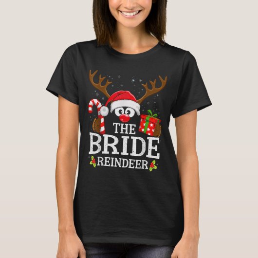 Christmas Matching The Bride Reindeer Family Tシャツ (正面)