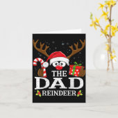 Christmas Matching The Dad Reindeer Family  カード (黄色い花)