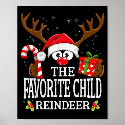Christmas Matching The Favorite Child Reindeer Fam ポスター (正面)