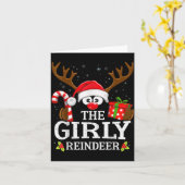 Christmas Matching The Girly Reindeer Family  カード (黄色い花)