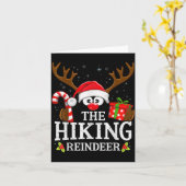 Christmas Matching The Hiking Reindeer Family  カード (黄色い花)