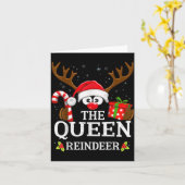 Christmas Matching The Queen Reindeer Family  カード (黄色い花)