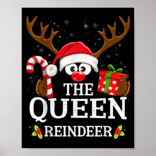 Christmas Matching The Queen Reindeer Family  ポスター (正面)