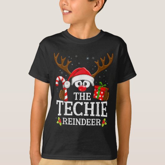 Christmas Matching The Techie Reindeer Family Tシャツ (正面)