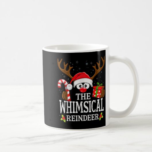 Christmas Matching The Whimsical Reindeer Family  コーヒーマグカップ (右)