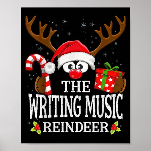 Christmas Matching The Writing Music Reindeer Fami ポスター (正面)