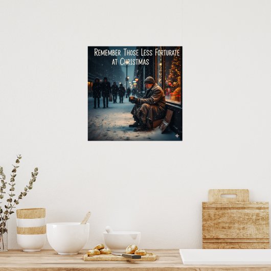 CHRISTMAS MEANING PICTURE REMEMBER THE POOR ポスター (キッチン)