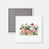 Christmas Medication Bottles Funny Nurse Humor  マグネット (正面/裏面)