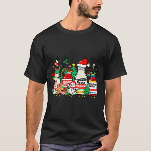 Christmas Medication Bottles Funny Nurse Humor  Tシャツ (正面)