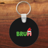 Christmas Meme Bruh Funny Xmas Saying Women Men Bo キーホルダー (正面)