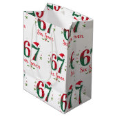Christmas Meme Six Seven 67 6 7 Holiday ミディアムペーパーバッグ (正面アングル)