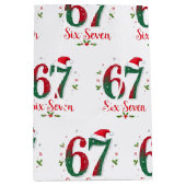Christmas Meme Six Seven 67 6 7 Holiday ミディアムペーパーバッグ (正面)