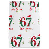 Christmas Meme Six Seven 67 6 7 Holiday ミディアムペーパーバッグ (裏面)