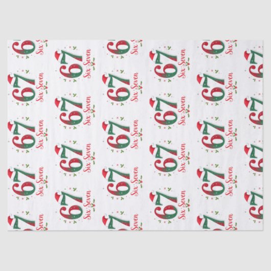 Christmas Meme Six Seven 67 6 7 Holiday 薄葉紙 (正面)