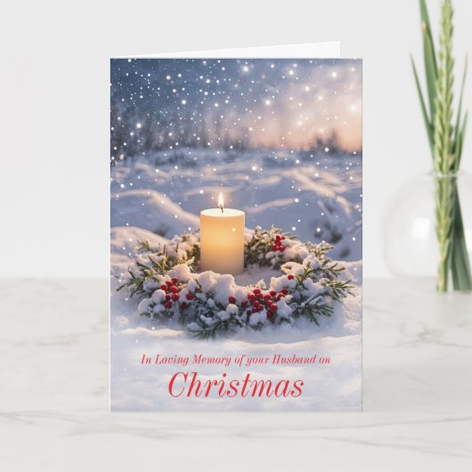 Christmas Memorial Candle and Wreath  カード (正面)