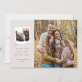 Christmas memories three photo neutral plaid シーズンカード (正面)