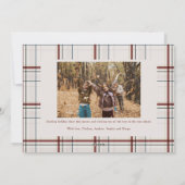 Christmas memories three photo neutral plaid シーズンカード (裏面)