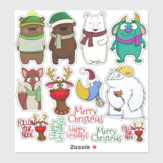 Christmas Menagerie Sticker Sheet シール