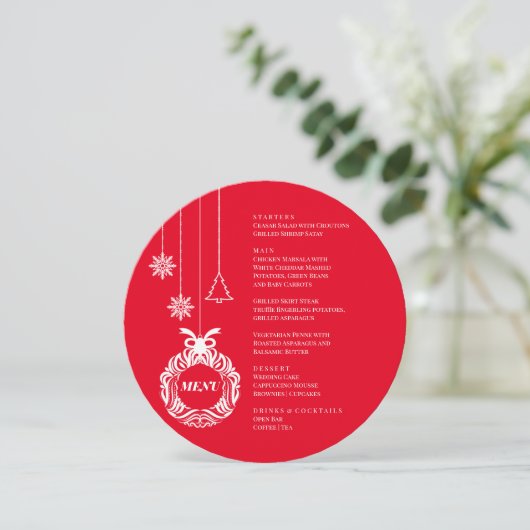 Christmas Menu Red and white  メニュー (スタンド正面)