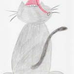 Christmas - Meow-y Christmas Card カード<br><div class="desc">5x7 portrait greeting card – Meow-y Christmas - The backside of a kitty wearing a Santa hat. As sweet as this kitty looks from the back side - who knows what is going on in front of him? Perhaps he's giving a gift to a little mouse. Perhaps he's playing with...</div>