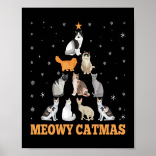 Christmas Meowy Catmas Holiday Cat Lover Gift ポスター