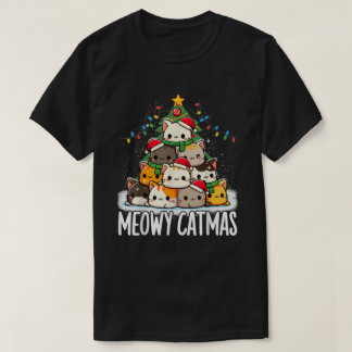 Christmas Meowy Catmas Tree Xmas Cat Tシャツ