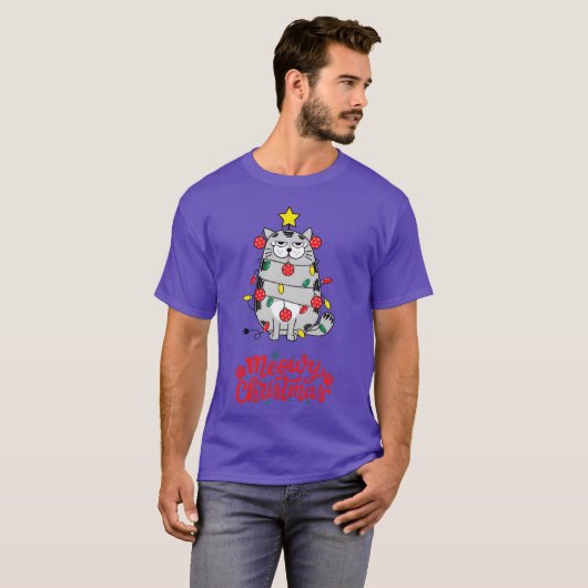 Christmas Meowy Christmas Funny Cat Tシャツ (正面フル)