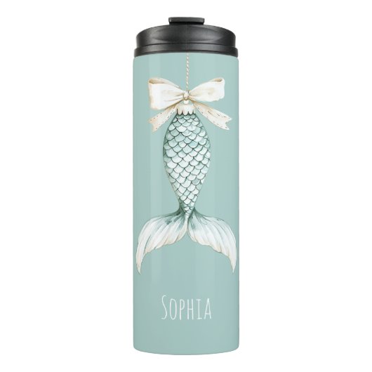 Christmas Mermaid Cream Bow タンブラー (正面)