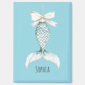 Christmas Mermaid Cream Bow マグネット (正面)