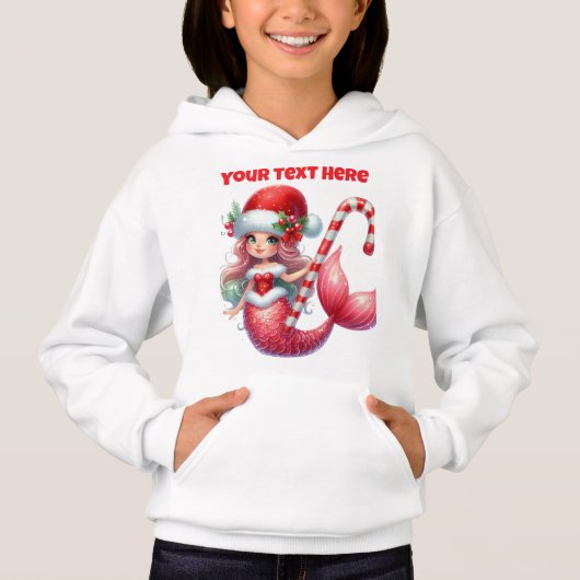 Christmas Mermaid Girls Hoodie (正面)