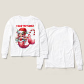 Christmas Mermaid Girls Long Sleeve Shirt (デザイン 正面＆背面)