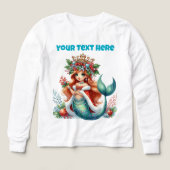 Christmas Mermaid Girls’ Tri-Blend Tee – Editable  (デザイン正面)