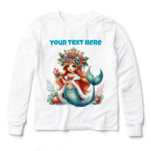 Christmas Mermaid Girls’ Tri-Blend Tee – Editable 