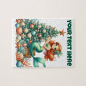 Christmas Mermaid Kids Puzzle – Personalized Gift ジグソーパズル (横)