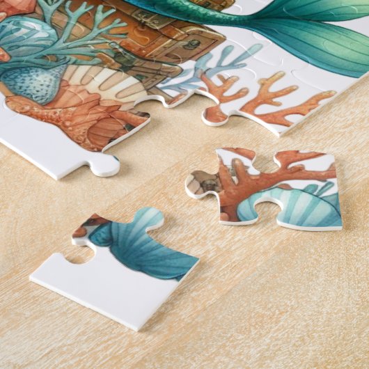 Christmas Mermaid Kids Puzzle – Personalized Gift ジグソーパズル (側面)