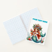 Christmas Mermaid Spiral Notebook – Editable Text ノートブック (内部)
