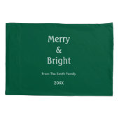 Christmas Merry And Bright Hunter Green Gift Decor 枕カバー (裏面)